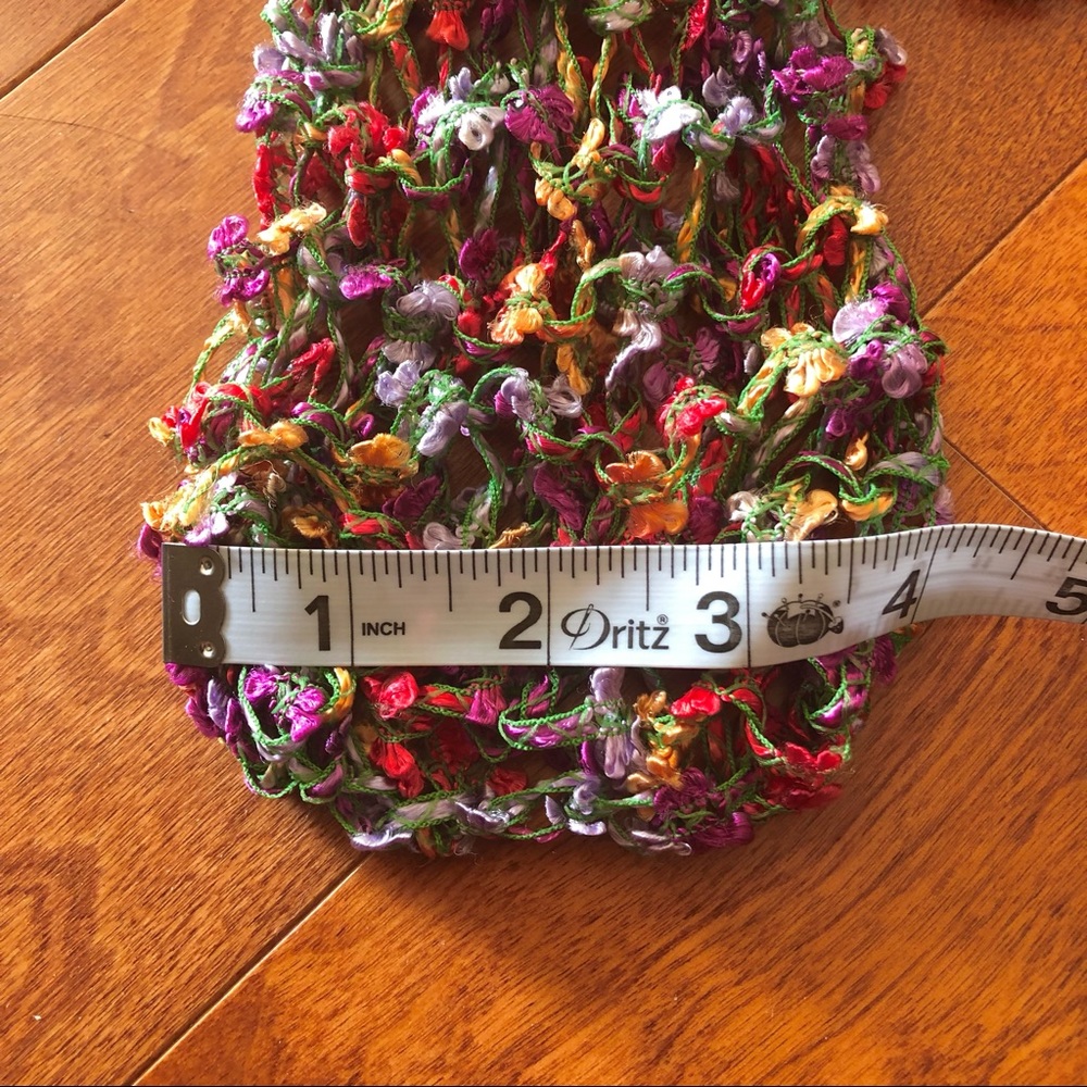 Multi Colored Crochet Spring Scarf - Picture 3 of 3